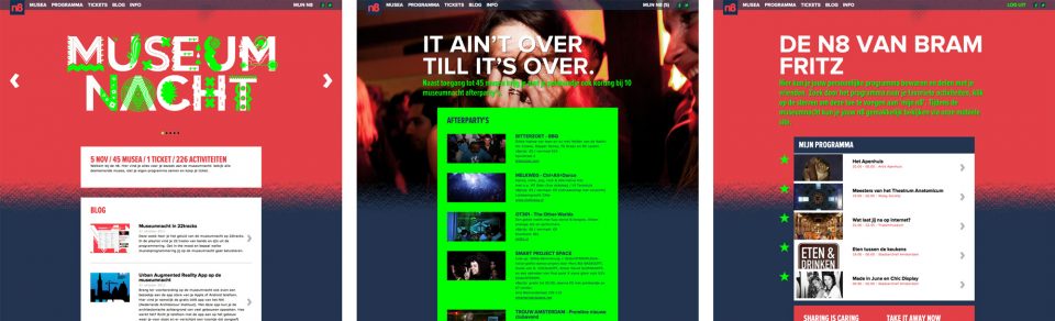 museumnacht n8 campagne website