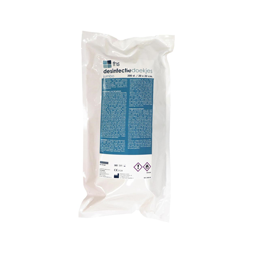 FHS DESINFECTIE ALCOHOLDOEKJES REFILL JUMBO 20x26cm (200st)