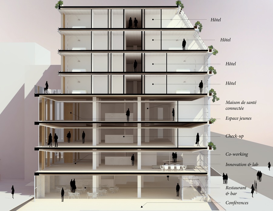 Plan de coupe de la Villa M - Droits réservés — groupe Pasteur Mutualité Plan de coupe de la Villa M
