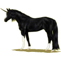 Einhorn-Reitpferd Paint Horse Brauner mit Tobiano-Scheckung