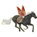Pegasus-Reitpferd Araber Rappe