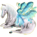 Pegasus-Reitpferd Andalusier Apfelschimmel
