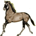 Pegasus-Reitpferd Lusitano Fuchs