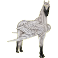Pegasus-Reitpferd Paint Horse Brauner mit Overo-Scheckung