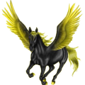 Pegasus-Reitpferd Araber Dunkelbrauner