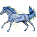 Pegasus-Reitpferd Friese Rappe