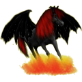 Pegasus-Reitpferd Mustang Rappe