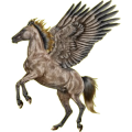 Pegasus-Reitpferd Paint Horse Dunkelfuchs mit Overo-Scheckung