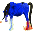 Einhorn-Reitpferd Quarter Horse Fuchs mit heller Mähne
