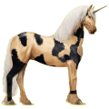 Einhorn-Reitpferd Friese Rappe