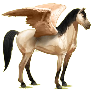 Pegasus-Reitpferd Mustang Falbe