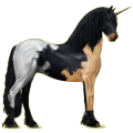 Einhorn-Reitpferd Friese Rappe