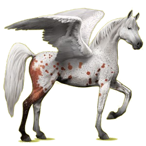 Pegasus-Reitpferd Araber Apfelschimmel