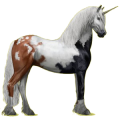 Einhorn-Reitpferd Friese Rappe