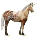 Einhorn-Reitpferd Paint Horse Falbe mit Tobiano-Scheckung