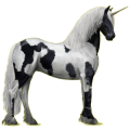 Einhorn-Reitpferd Friese Rappe