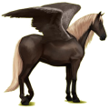 Pegasus-Reitpferd Lusitano Falbe