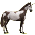 Einhorn-Reitpferd Dunkelfuchs mit heller Mähne