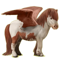 Pegasus-Pony Shetlandpony Fuchs mit Tobiano-Scheckung