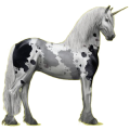 Einhorn-Reitpferd Friese Rappe