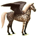 Pegasus-Reitpferd Mustang Falb-Schecke