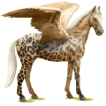 Pegasus-Reitpferd Oldenburger Fuchs mit heller Mähne
