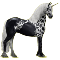 Einhorn-Reitpferd Friese Rappe