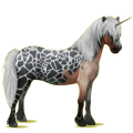 Einhorn-Pony Neufundland Pony Dunkelfuchs