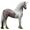 Einhorn-Reitpferd Friese Rappe
