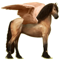 Pegasus-Reitpferd Friese Rappe