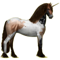 Einhorn-Reitpferd Friese Rappe