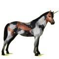 Einhorn-Pony Deutsches Reitpony Rappe
