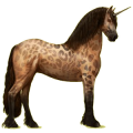 Einhorn-Reitpferd Friese Rappe