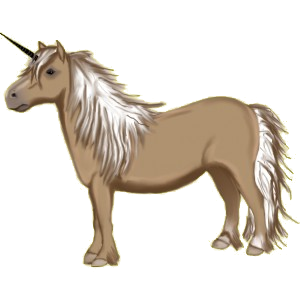 Einhorn-Pony Welsh Cob Dunkelbrauner
