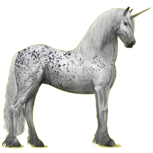 Einhorn-Reitpferd Friese Rappe