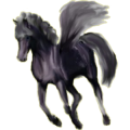 Pegasus-Reitpferd Andalusier Fuchs mit heller Mähne