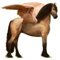 Pegasus-Reitpferd Friese Rappe