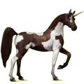 Einhorn-Reitpferd Dunkelbrauner