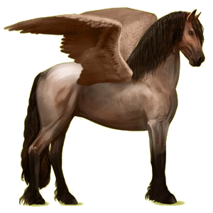 Pegasus-Reitpferd Friese Rappe