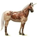 Einhorn-Reitpferd Paint Horse Fuchs mit Tobiano-Scheckung