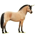 Einhorn-Pony Norweger Braunfalben