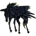 Pegasus-Reitpferd Paint Horse Brauner mit Overo-Scheckung