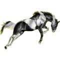 Pegasus-Reitpferd Paint Horse Overo-Fuchsschecke