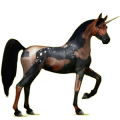 Einhorn-Reitpferd Araber Rappe