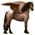 Pegasus-Reitpferd Friese Rappe