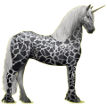 Geflügeltes Einhorn-Reitpferd Rappe