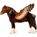 Pegasus-Reitpferd Paint Horse Rotbrauner mit Overo-Scheckung