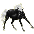Einhorn-Reitpferd Paint Horse Rotbrauner mit Tobiano-Scheckung