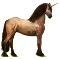 Einhorn-Reitpferd Friese Rappe