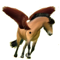 Pegasus-Reitpferd Hannoveraner Brauner